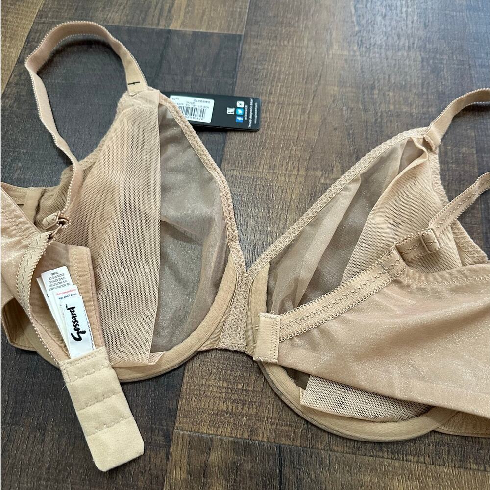 NWT Gossard Glossies Sheer Underwire Bra Nude Beige 32H - Picture 5 of 9
